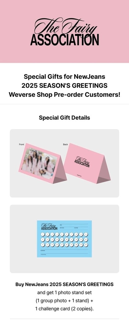 NewJeans 2025 Seasons Greeting con Beneficio de Weverse PREVENTA
