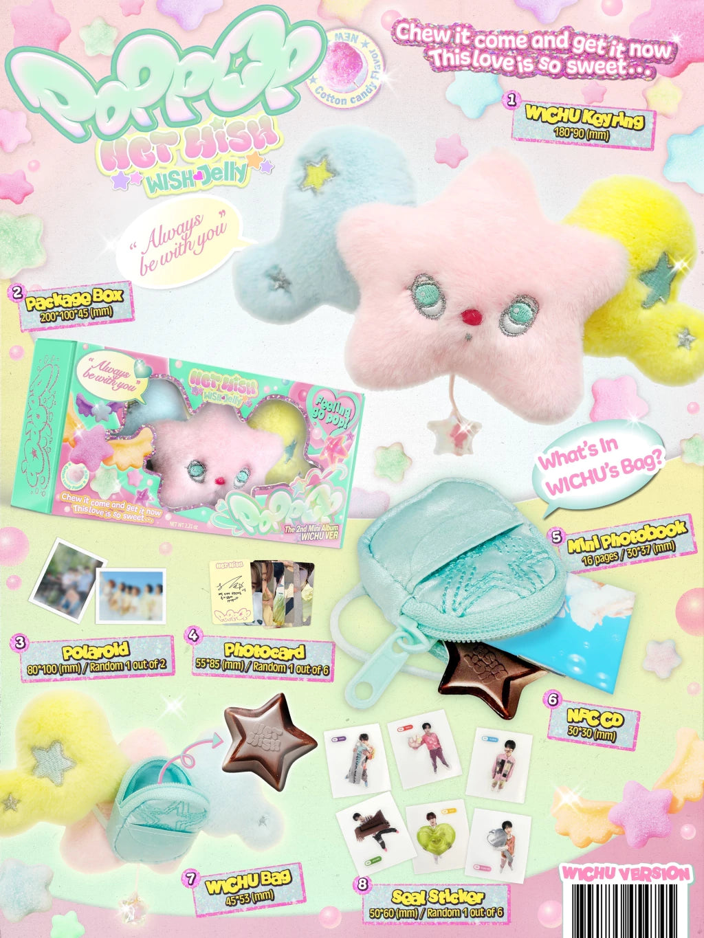 NCT Wish 2nd Mini album poppop WICHU Ver. Smart Album PREVENTA